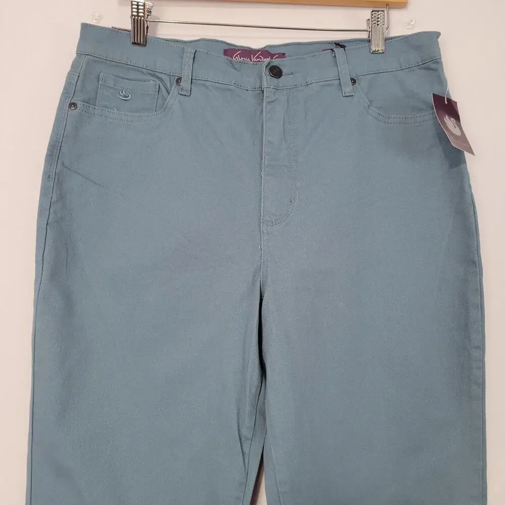 Gloria Vanderbilt Amanda Supreme Stretch Jeans sz 14 Blue Coastal Classic New